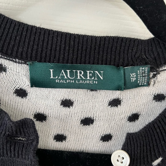 Ralph Lauren Black and White Polka Dot Cardigan - Picture 2 of 4